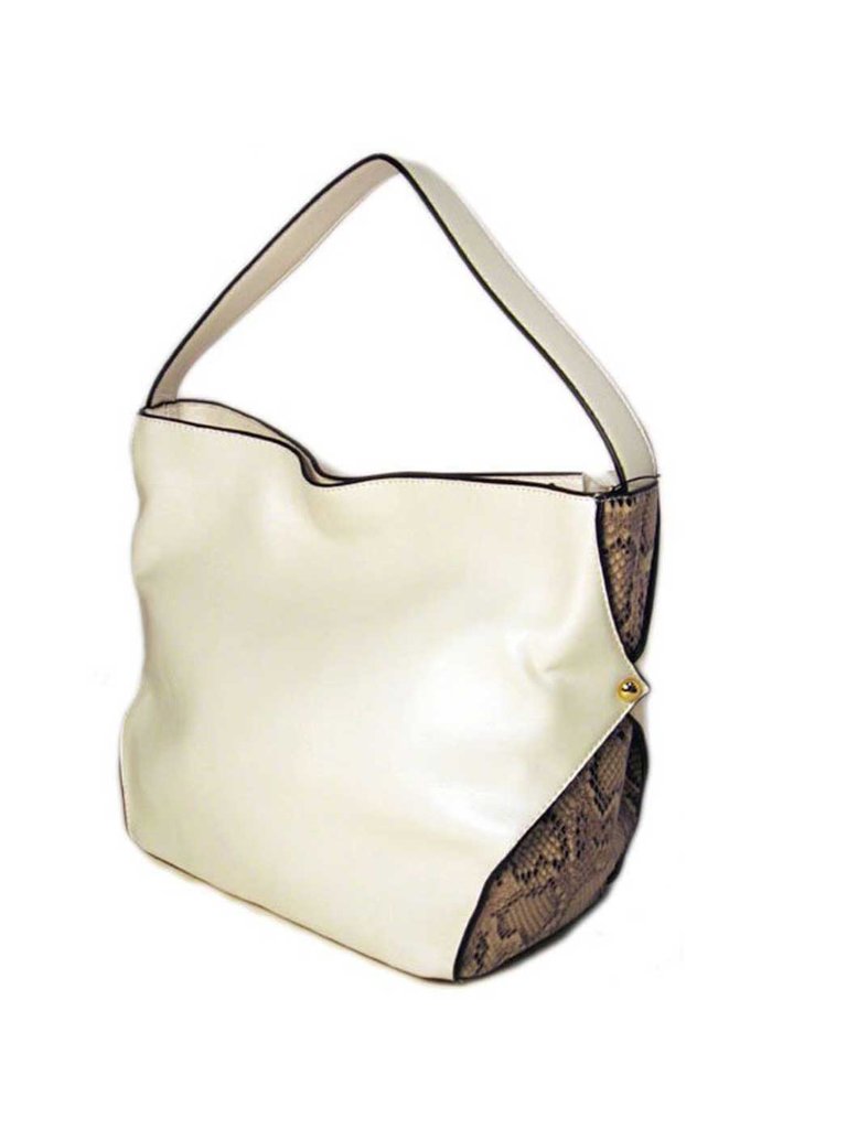 Tigerstars Versatile White Python Hobo Tote Bag